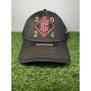 Cleveland Guardians 2024 MLB Postseason Hat New Era 9FORTY Snapback Black